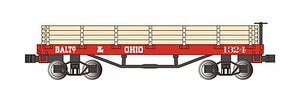 Bachmann 15452 N Scale Old-Time Wood Gondola - Ready to Run -- Baltimore & Ohio #1324 (red)