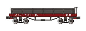 Bachmann 15454 N Scale Old-Time Wood Gondola - Ready to Run -- United States Military Railroad (red, black)