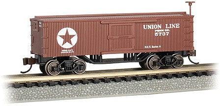 Bachmann 15657 N Scale Old-Time Wood Boxcar - Ready to Run -- Union Line