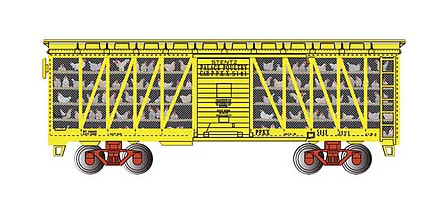Bachmann 15904 HO Scale Poultry Stock Car - Ready to Run -- Stentz Palace Poultry Car Co. 5141 (yellow)