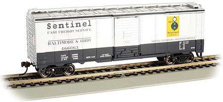 Bachmann 16005 HO Scale Pullman-Standard PS-1 40' Steel Boxcar - Ready to Run - Silver Series(R) -- Baltimore & Ohio 466063 (Sentinel Service)