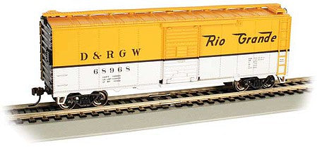 Bachmann 16006 HO Scale Pullman-Standard PS-1 40' Steel Boxcar - Ready to Run - Silver Series(R) -- Denver & Rio Grande Western 68968 (Aspen Gold, silver)