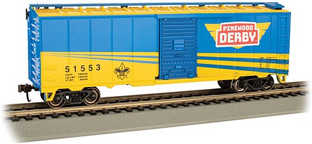 Bachmann 16007 HO Scale Pullman-Standard PS-1 40' Steel Boxcar - Ready to Run - Silver Series(R) -- Boy Scouts of America(R) Pinewood Derby(TM)