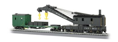 Bachmann 16122 HO 250-Ton Steam Crane Car & Boom Tender Chesapeake & Ohio