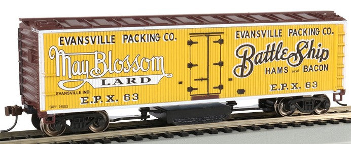 Bachmann 16332 HO Track Cleaning 40' Wood-Side Reefer Car Evansville Packing Co.