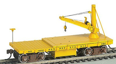 Bachmann 16418 HO Scale Old Time Derrick Car - Ready to Run -- Pennsylvania Railroad (Lines)