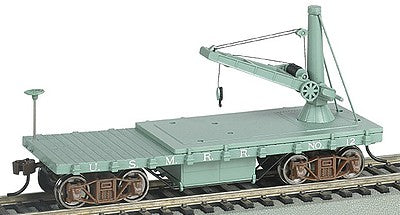 Bachmann 16419 HO Scale Old Time Derrick Car - Ready to Run -- United States Military Railroad