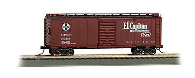 Bachmann 16504 HO Scale 40' Steel Boxcar - Ready to Run -- Atchsion, Topeka & Santa Fe (Boxcar Red; Map Scheme, "El Capitan Coach")