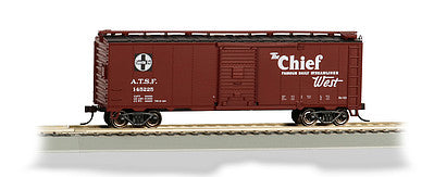Bachmann 16505 HO Scale 40' Steel Boxcar - Ready to Run -- Atchinson, Topeka & Santa Fe (Boxcar Red; Map Logo, "Chief Daily Streamliner")