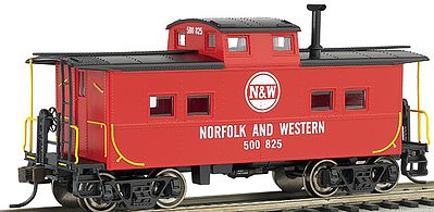 Bachmann 16817 HO Scale Northeast-Style Steel Cupola Caboose - Ready to Run - Silver Series(R) -- Norfolk & Western #557707 (red)