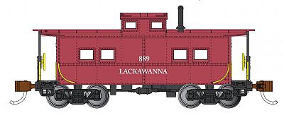 Bachmann 16825 HO Scale Northeast-Style Steel Cupola Caboose - Ready to Run - Silver Series(R) -- Delaware, Lackawanna & Western