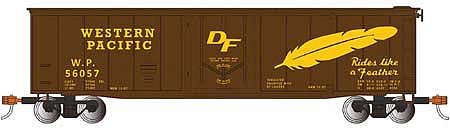 Bachmann 17062 N Scale AAR 40' Steel Boxcar - Ready to Run - Silver Series(R) -- Western Pacific (Feather Logo)