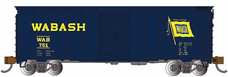 Bachmann 17063 N Scale AAR 40' Steel Boxcar - Ready to Run - Silver Series(R) -- Wabash (blue)