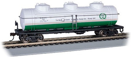 Bachmann 17110 HO Scale 40' 3-Dome Tank Car - Ready to Run - Silver Series(R) -- Quaker State 721