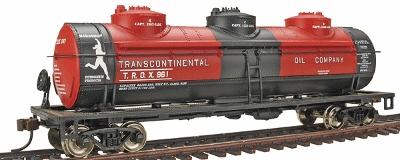 Bachmann 17142 HO Scale 40' 3-Dome Tank Car - Ready to Run - Silver Series(R) -- Transcontinental Oil Company