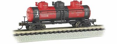 Bachmann 17154 N Scale 3-Dome Tank Car - Ready to Run -- Transcontinental Oil Co. (black, red)