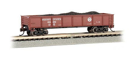 Bachmann 17253 N Scale 40' Steel Gondola with Load - Ready to Run -- Pennsylvania Railroad #390252 (Tuscan, Circle Keystone)