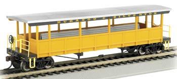 Bachmann 17432 HO Scale Open-Sided Excursion Car w/Seats - Ready to Run - Silver Series(R) -- Durango & Silverton