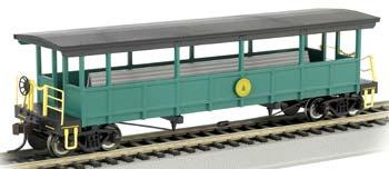 Bachmann 17445 HO Scale Open-Sided Excursion Car w/Seats - Ready to Run - Silver Series(R) -- Cass Scenic Railroad