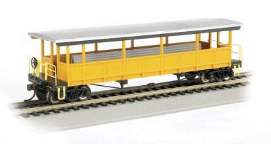 Bachmann 17448 HO Scale Open-Sided Excursion Car w/Seats - Ready to Run - Silver Series(R) -- Unlettered (silver, yellow)