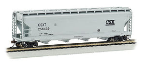 Bachmann 17501 HO Scale Silver Series(R) 56' ACF Center-Flow Covered Hopper - Ready to Run -- CSX Transportation #256439 (gray)