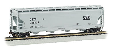 Bachmann 17501 HO Scale Silver Series(R) 56' ACF Center-Flow Covered Hopper - Ready to Run -- CSX Transportation #256439 (gray)