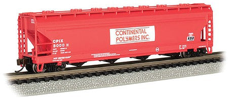 Bachmann 17562 N Scale Canadian Cylindrical 4-Bay Grain Hopper - Ready to Run - Silver Series(R) -- Continental Polymers 3000