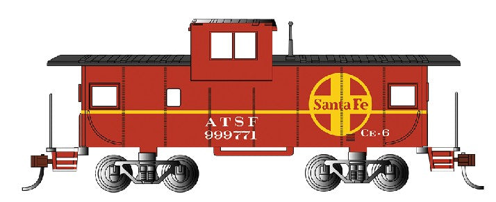 Bachmann 17704 HO 36' Wide Vision Caboose Santa Fe #999771