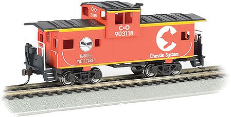 Bachmann 17707 HO Scale 36' Wide-Vision Caboose - Ready to Run - Silver Series(R) -- Chessie System #903118 (orange)