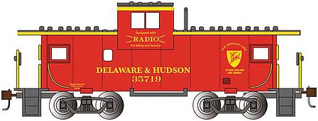 Bachmann 17708 HO Scale 36' Wide-Vision Caboose - Ready to Run - Silver Series(R) -- Delaware & Hudson 35719 (red, yellow, Bridge Line Shield)