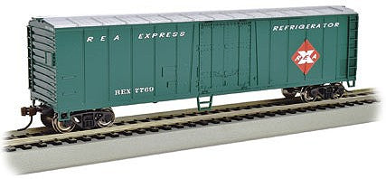 Bachmann 17957 N Scale ACF 50' Steel Mechanical Reefer - Ready to Run - Silver Series(R) -- Railway Express Agency #7769 (green, silver, red)