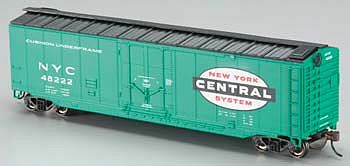 Bachmann 18020 HO Scale 50' Plug-Door Boxcar - Ready to Run - Silver Series(R) -- New York Central (Jade Green, Large Logo)