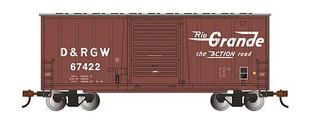 Bachmann 18204 HO Scale 40' Steel Hi-Cube, Sliding-Door Boxcar - Ready to Run -- Denver & Rio Grande Western #67422 (Boxcar Red, Flying Grande Logo)