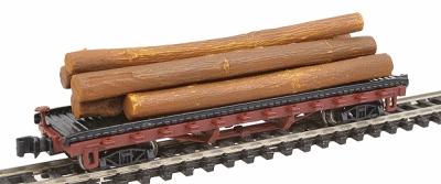 Bachmann 18351 N Scale ACF 40' Log Car -- 1906-1935 Version