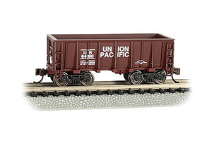 Bachmann 18651 N Scale Ore Car - Flat-Bottom - Ready to Run -- Union Pacific (Boxcar Red)