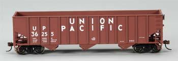 Bachmann 18702 HO Scale Bethlehem Steel 3-Bay 100-Ton Open Hopper - Ready to Run - Silver Series(R) -- Union Pacific #36255 (Boxcar Red, white)