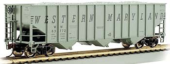 Bachmann 18737 HO Scale Bethlehem Steel 3-Bay 100-Ton Open Hopper - Ready to Run - Silver Series(R) -- Western Maryland #63834 (gray, black "Speed Lettering")