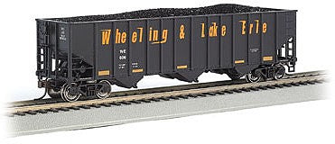 Bachmann 18746 HO Scale Bethlehem Steel 3-Bay 100-Ton Open Hopper - Ready to Run - Silver Series(R) -- Wheeling & Lake Erie 606 (black, orange, Speed Lettering)