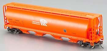 Bachmann 19143 HO Scale Canadian Cylindrical 4-Bay Grain Hopper - Ready to Run - Silver Series(R) -- Potash Corporation CGLX (salmon, white; Large P Logo)