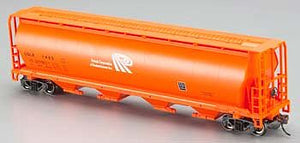 Bachmann 19143 HO Scale Canadian Cylindrical 4-Bay Grain Hopper - Ready to Run - Silver Series(R) -- Potash Corporation CGLX (salmon, white; Large P Logo)