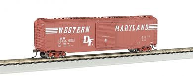 Bachmann 19409 HO Scale Silver Series(R) 50' Sliding-Door Boxcar - Ready to Run -- Western Maryland (Boxcar Red, Speed Lettering)
