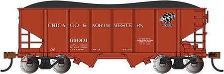 Bachmann 19514 HO Scale USRA 55-Ton Outside-Braced Hopper with Load - Ready to Run - Silver Series(R) -- Chicago & North Western #61001 (Boxcar Red, black)