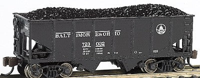 Bachmann 19556 N Scale USRA 55-Ton 2-Bay Open Hopper w/Load - Ready to Run - Silver Series(R) -- Baltimore & Ohio #723046 (black, Capitol Dome Logo)