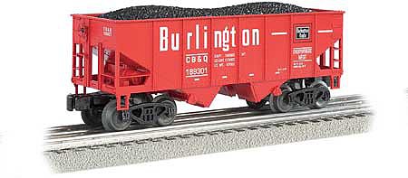 Bachmann 19559 N Scale USRA 55-Ton 2-Bay Open Hopper with Load - Ready to Run -- Chicago, Burlington & Quincy