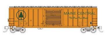 Bachmann 19661 N Scale ACF 50'6" Outside-Braced Sliding-Door Boxcar - Ready to Run - Silver Series -- Maine Central (Harvest Gold, green)