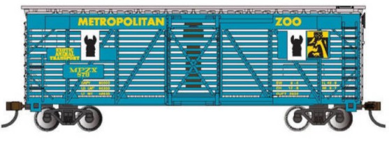 Bachmann 19708 HO 40' Animated Stock Car Metropolitan Zoo #879 Llama Transport (D)