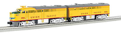 Bachmann 23201 O Scale Alco FA1 (Powered)-FB1 (Unpowered) Set - Conventional 3-Rail - Williams(TM) -- Union Pacific #1501, 1525B (Armour Yellow, gray)