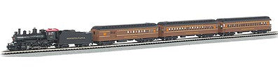 Bachmann 24026 N Scale The Broadway Limited -- 4-6-0 Loco, 3 60' Heavyweight Cars, 34 x 24" Track Oval, Power Pack