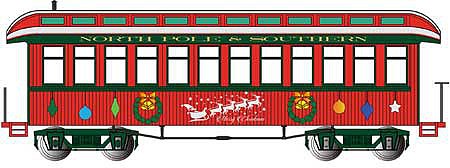 Bachmann 26206 On30 Scale Wood Coach-Observation - Ready to Run - Spectrum(R) -- Christmas