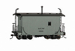 Bachmann 26561 On30 Scale 18' Wood Logging Caboose - Ready to Run -- Data Only (Maintenance-of-Way gray)